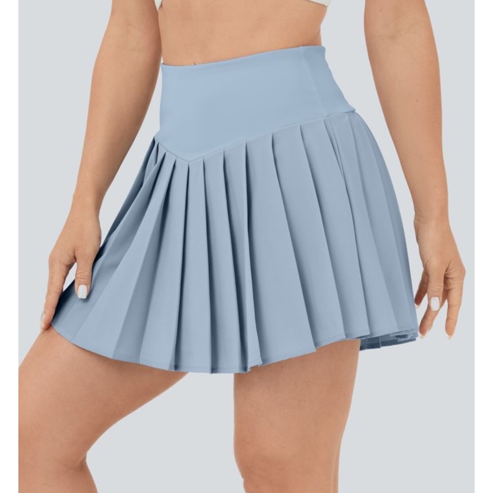 HALARA Women’s Breezeful High Waisted A Line 2-in-1 Pocket Pleated Mini Skirt XS